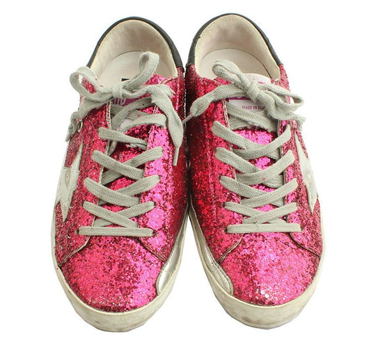 Golden Goose Cherry Pink Metallic Glitter Sneakers 36 27708717