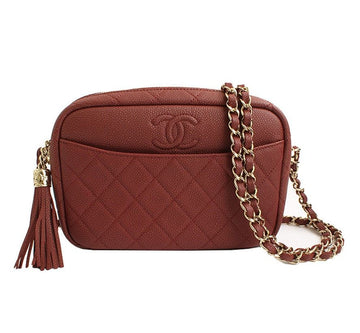 CHANEL Rose Brown Soft Caviar Gold-Tone Camera Crossbody Bag 26 Series 28212258