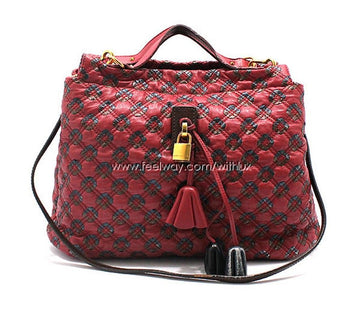 MARC JACOBS ダークレッドキルティングロバートメンフィスショルダーバッグおよびトートバッグ 2508915730 28257314