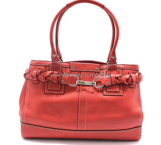 COACH 13087 レッド レザー キャリオール ショルダーバッグ および トートバッグ 2454505829 28257455