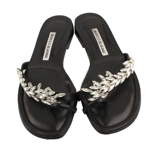 MANOLO BLAHNIK クリスタルスリッパ 37 28301734