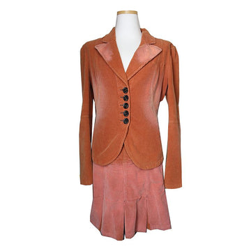 MAXMARA バートオレンジ コーデュロイ ツーピース 55 45057599