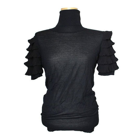ROBERTO CAVALLI Schwarzes Rollkragen Strickoberteil 55 45125745