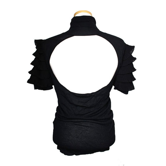 ROBERTO CAVALLI Schwarzes Rollkragen Strickoberteil 55 45125745