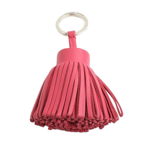 Hermes Rose Shock Pink Carmen Pom Pom Keyring and Bag Charm 28896198