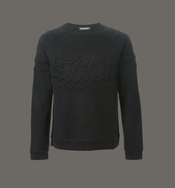 Neil Barrett 3D Embossed Washed Lana Wool Knit FZZ153 3VV F0QK9 1000000266 29575491