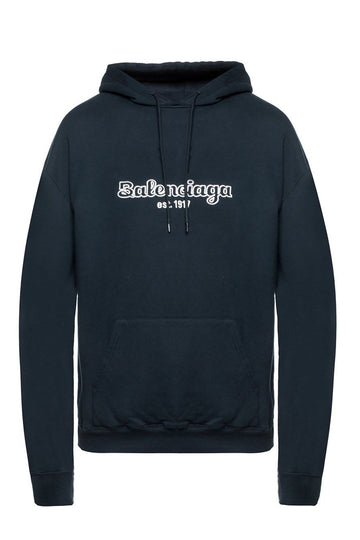Balenciaga 1917 Logo Embroidered Hoodie Dark Navy 583215 TFV45 1000000786 29575482