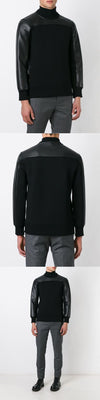 NEIL BARRETT Sweatshirt aus Leder-Mix mit Neopren Schwarz 29575492 [P]