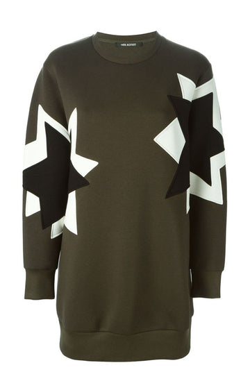 NEIL BARRETT BOMB Neopren-Langarmshirt und Kleid Khaki PNJS08V C3566 1000000453 29575626