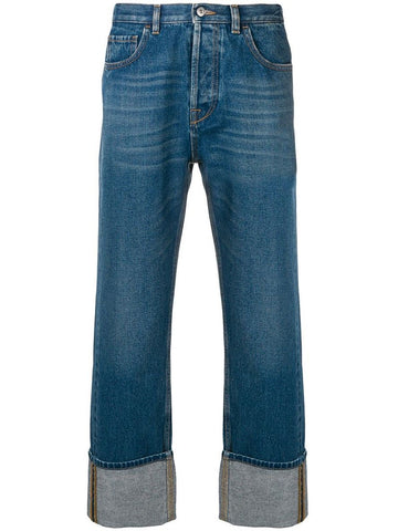 VALENTINO Gerade geschnittene Turn-up Jeans Mid Blue 598 1000001049 29575630