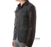DSQUARED2 レザー スリーブ ヘリンボーン ジャケット S74BN0378 S41830 860 30395599 [P]