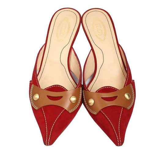 TODS Rote Wildleder-Mule 36 31476869