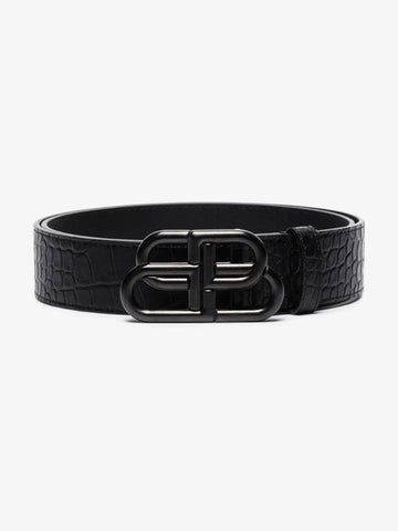BALENCIAGA BB Herren schwarzer Kroko-Leder Gürtel 95 34884378
