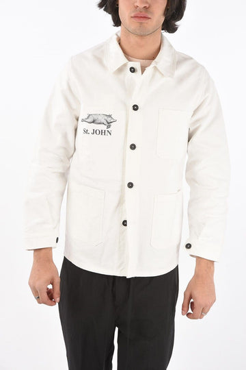 JUNYA WATANABE Herren Denim Shirt mit Taschen Weiß P383742 34923446