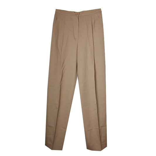 GENNY Jenny Goldbeige Wolle Bundfaltenhose 55 45211083
