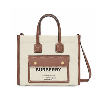Burberry Mini Two-Tone Freya Tote Bag Natural/Brown 8044143 45278820