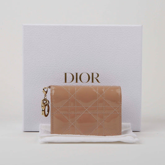 Dior Mini Rose de Vent Patent Cannage Leather Ladies Wallet S0178OVRB 44393521