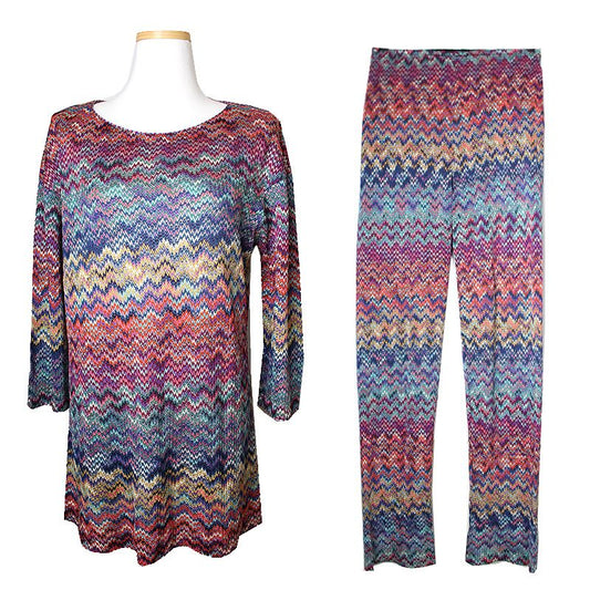MISSONI Lila & Multicolor Langarm-Oberteil-Hosen-Set 55, 66 45341650