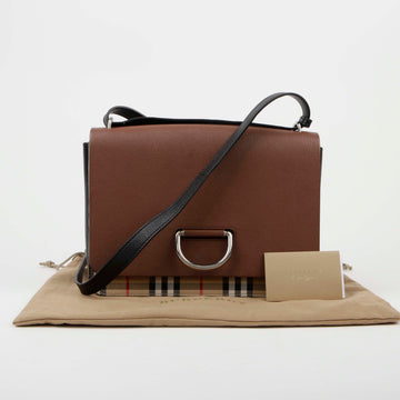 BURBERRY Medium Braun Vintage Check Trim D-Ring Schulter- und Crossbody Tasche 4075926 44458633