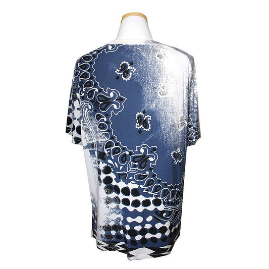 Roberto Cavalli Class Line Navy Paisley T-shirt 55 66 45720207