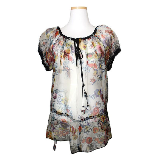 Jean Paul Gaultier Femme Silk Chiffon Print Blouse 44, 55 45762611