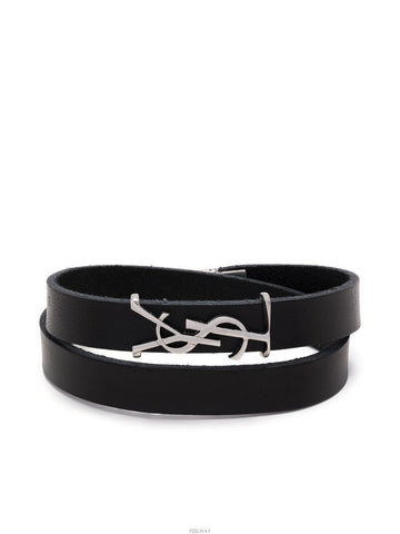 Saint Laurent Silver Monogram Double Bracelet 45771999