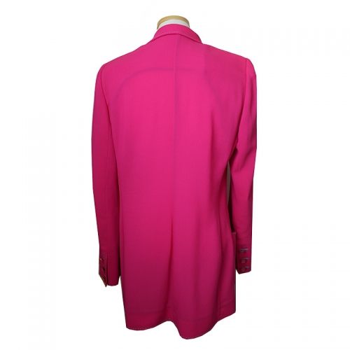UNGARO Emanuelle Parallel Line Fuchsia Pink Virgin Wool Jacket 55 45779187
