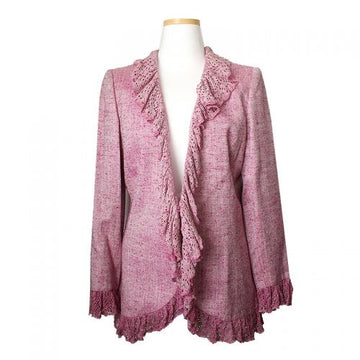 UNGARO Emanuel Pink Label Purple Silk Jacket 55 45785628