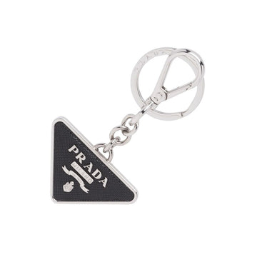 Prada Saffiano Triangle Logo Silver Keyring 2PP080 053 F0002 46155626