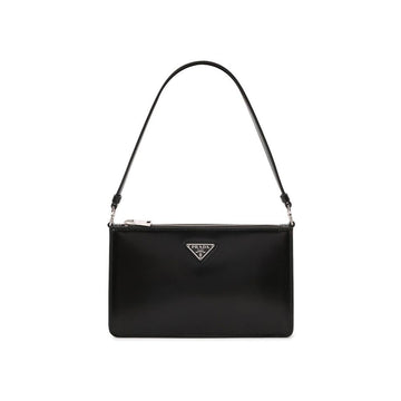 PRADA Logo gebürstete Mini-Tasche schwarz 1BC155 ZO6 F0002 46156194