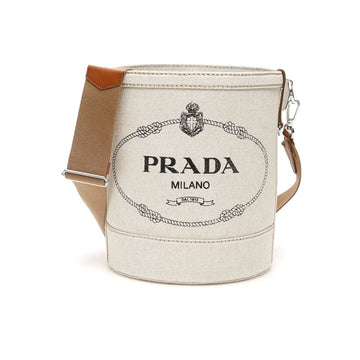 PRADA セチエロ ヘンプ リネン バケットバッグ 1BE038 2E2H F0A5T 46156256