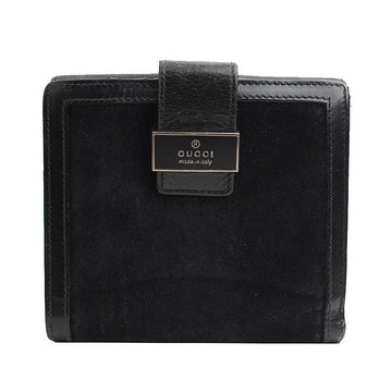 GUCCI ブラックスウェード二つ折り財布 46502460