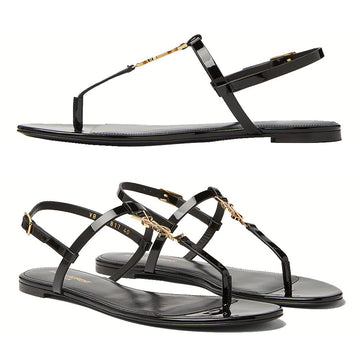 SAINT LAURENT カサンドラ フラット サンダル ブラック 659817 B8IKK 1000 46529680