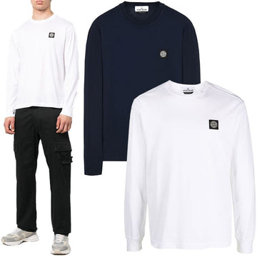 STONE ISLAND ロゴパッチロングスリーブ101522713 A0001 A0020 46366569