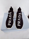 PRADA Echtes schwarzes Logo-Strick-Sneaker 35 46632687 [P]