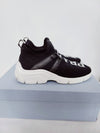 PRADA Echtes schwarzes Logo-Strick-Sneaker 35 46632687 [P]