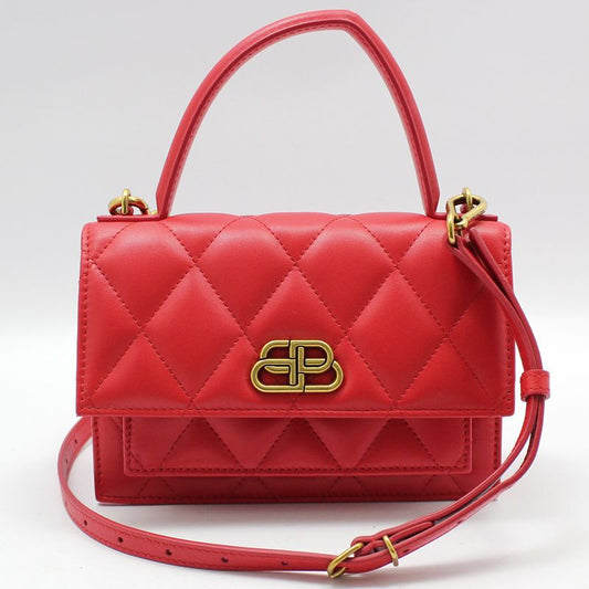 BALENCIAGA 580640 レッド キルティング シャープ XS クロスバッグ 46700984