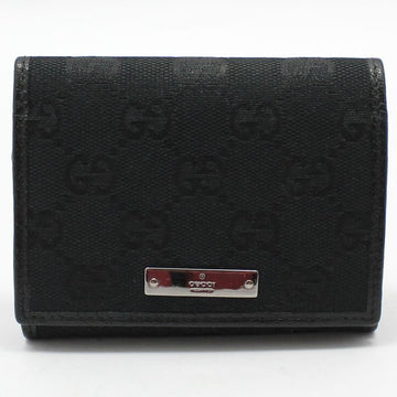 Gucci Black GG Logo Jacquard Silver Card Holder 131886 46754726