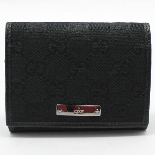 Gucci Black GG Logo Jacquard Silver Card Holder 131886 46754726