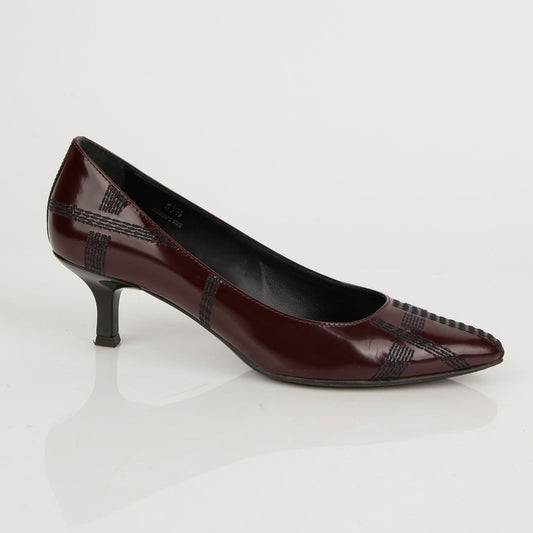 TODS Burgunder Leder Pumps Absatzschuhe 37.5 46366928
