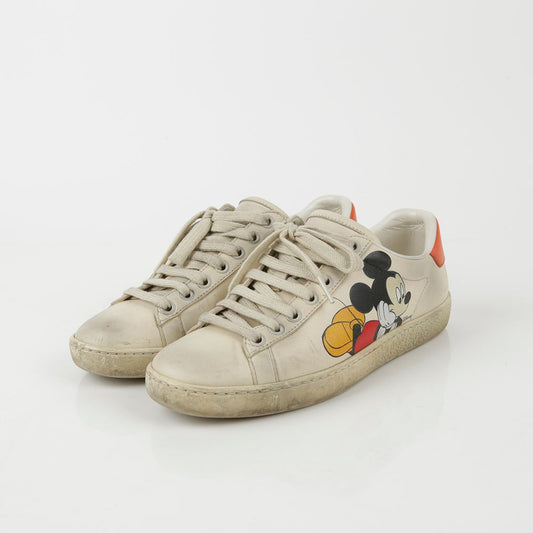 GUCCI Weißes Leder X Disney Ace Sneakers 34.5 46487620