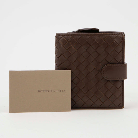 Bottega Veneta Brown Leather Intrecciato Bifold Wallet 195432 46827649