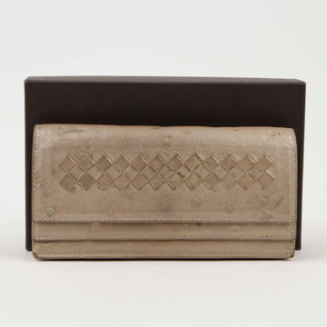 Bottega Veneta Gold Intrecciato Leather Long Wallet 19cm x 10cm 46895044