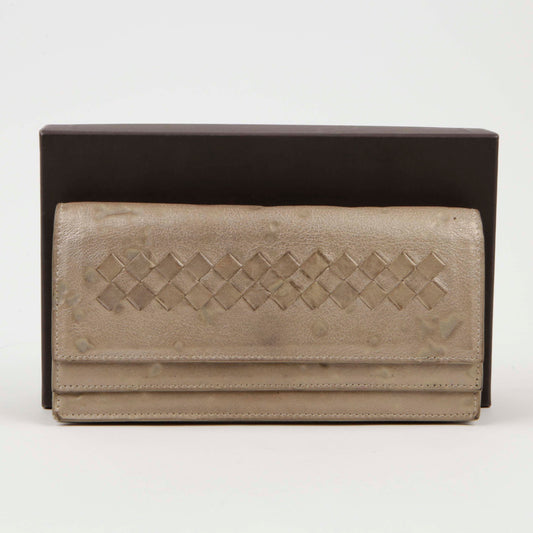 Bottega Veneta Gold Intrecciato Leather Long Wallet 19cm x 10cm 46895044