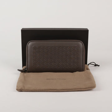 Bottega Veneta Dark Brown Intrecciato Long Wallet 46895211