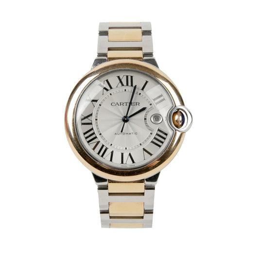 Cartier Ballon Bleu Automatic Watch 42MM 18K Pink Gold Steel Comb W2BB0004 47111566