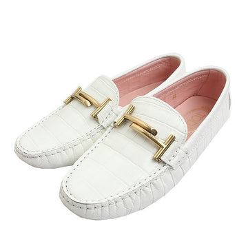 Tods Woven Pattern White Loafer 36 47547037