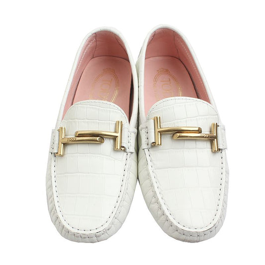 Tods Wani Pattern White Loafer 36 47547037