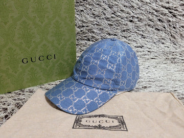 GUCCI Blau Glitzer GG Monogram Baseball Cap M 47723592