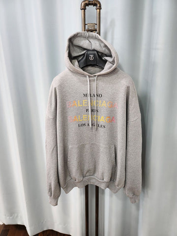 BALENCIAGA Graue Regenbogen-Logo Hoodie XS/105 47727460